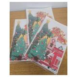 2 Count  Christmas Cards with Envelopes, Note Card and lights, Musical 3D Pop Up Christmas Cards