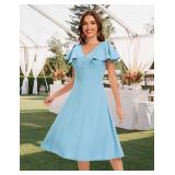 Vintage Cocktail Dress Blue, Size:M