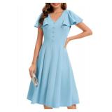 Vintage Cocktail Dress, Blue Size: M