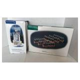 Department 56 snow village Holy Spirit baptistery music box and stone walls with hedges