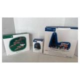 Department 56 Snow Village Toys For Tots Collection Set, stone walls and Christmas trimming