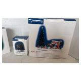 Department 56 Snow Village Toys For Tots Collection Set, stone walls and Christmas trimming