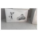 Department 56 Snow Village fresh frozen fish, pizza delivery, and grand ole Opry carolers