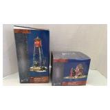 Department 56 Bucks  County Water Tower and Gas Pump Set