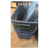 4 Rubbermaid rough neck 18 gal totes