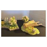 Seraphim Classics Flower beds and rose bush and wheelbarrow