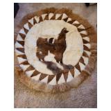 Alpaca rug, 54in diam.