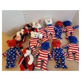 TY red, white and blue beanies