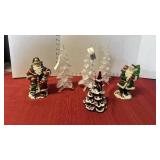 Fenton ruby red glass Christmas tree 5 inches tall Roman Santas and more