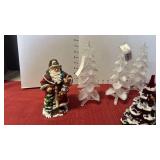 Fenton ruby red glass Christmas tree 5 inches tall Roman Santas and more