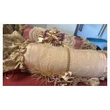 Victorian Style Decorative Pillow Set with Basket and stuffed animal