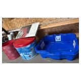 Self stick platters, plastic tray appears new and tin