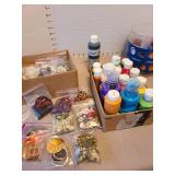 Acrylic paints, cookie cutters, scent bags.