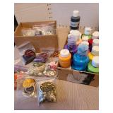 Acrylic paints, cookie cutters, scent bags.