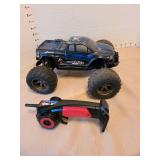 XLH RC Monster Truck with Blue Lightning Design with controller