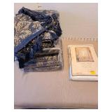 Fringed rod pocket swag valances, total of 6,  80x25, plus one sheer rod pocket panel 55x84