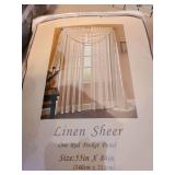 Fringed rod pocket swag valances, total of 6,  80x25, plus one sheer rod pocket panel 55x84