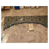 Fringed rod pocket swag valances, total of 6,  80x25, plus one sheer rod pocket panel 55x84