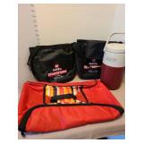 Insulated 9x13 casserole carrier, lunch bags, Coleman jug.