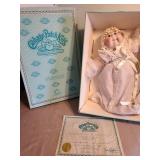 Porcelain Cabbage Patch doll, 16in tall, with COA