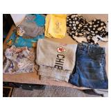 Girls jeans, Chiefs sweatpants, swimsuit, more sizes S, M