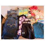 Girls jean shorts, short shorts, t-shirts, size 4, 6.
