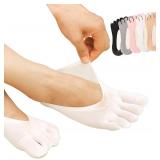 Abeillo 5 Pairs Orthopedic Toe Compression Socks for Bunion, Low Cut Liner Five Finger Socks No Show with Gel Tab Athletic Breathable Toe Separator Sock for Women Abeillo 5 Pairs Orthopedic Toe Compression Socks for Bunion, Low Cut Liner Five Finger Socks No Show with Gel Tab Athletic Breathable Toe Separator Sock for Women