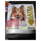 Paw Inspired 32ct Disposable Dog Diapers | Female Dog Diapers Ultra Protection | Diapers for Dogs in Heat, Excitable Urination, or Incontinence (Medium Plus) Paw Inspired 32ct Disposable Dog Diapers | Female Dog Diapers Ultra Protection | Diapers for Dogs in Heat, Excitable Urination, or Incontinence (Medium Plus)