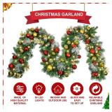 Beinhome 6 Ft Pre-Lit Christmas Garland, Artificial Christmas Hanging Garland with Lights Timer, Red Gold Glitter Ball Decoration for Home Stairs Table Fireplace Xmas Holiday Festival Decor Beinhome 6 Ft Pre-Lit Christmas Garland, Artificial Christmas Hanging Garland with Lights Timer, Red Gold Glitter Ball Decoration for Home Stairs Table Fireplace Xmas Holiday Festival Decor