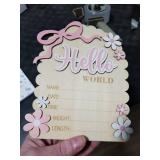 MEMOLEBIA Baby Announcement Sign, Hello World Newborn Sign for Hospital, She's Here Card, Baby Announcements Ideas, Newborn Photography Props Double-Sided (HW3) MEMOLEBIA Baby Announcement Sign, Hello World Newborn Sign for Hospital, She's Here Card, Baby Announcements Ideas, Newborn Photography Props Double-Sided (HW3)