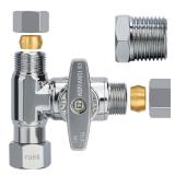 YUHX Brass Angle Stop Add-A-Tee Valve for TOTO Washlet Bidet and Handheld Sprayer, 3/8 Inch Compression Shut Off 3 Way Diverter Connector, 3/8 x3/8x3/8 or 1/2 Toilet T Adapter YUHX Brass Angle Stop Add-A-Tee Valve for TOTO Washlet Bidet and Handheld Sprayer, 3/8 Inch Compression Shut Off 3 Way Diverter Connector, 3/8 x3/8x3/8 or 1/2 Toilet T Adapter