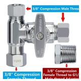 YUHX Brass Angle Stop Add-A-Tee Valve for TOTO Washlet Bidet and Handheld Sprayer, 3/8 Inch Compression Shut Off 3 Way Diverter Connector, 3/8 x3/8x3/8 or 1/2 Toilet T Adapter YUHX Brass Angle Stop Add-A-Tee Valve for TOTO Washlet Bidet and Handheld Sprayer, 3/8 Inch Compression Shut Off 3 Way Diverter Connector, 3/8 x3/8x3/8 or 1/2 Toilet T Adapter