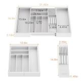 TIOPGHAD Bamboo-Silverware-Drawer-Organizer-Kitchen, Expandable Utensil Holder Cutlery Tray Flatware Organization Adjustable Wood Tableware Dividers Storage (with Removable Knife Block)(White) TIOPGHAD Bamboo-Silverware-Drawer-Organizer-Kitchen, Expandable Utensil Holder Cutlery Tray Flatware Organization Adjustable Wood Tableware Dividers Storage (with Removable Knife Block)(White)