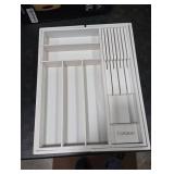 TIOPGHAD Bamboo-Silverware-Drawer-Organizer-Kitchen, Expandable Utensil Holder Cutlery Tray Flatware Organization Adjustable Wood Tableware Dividers Storage (with Removable Knife Block)(White) TIOPGHAD Bamboo-Silverware-Drawer-Organizer-Kitchen, Expandable Utensil Holder Cutlery Tray Flatware Organization Adjustable Wood Tableware Dividers Storage (with Removable Knife Block)(White)