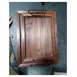 Besti Rustic Vintage Food Serving Trays (Set of 2) | Wooden Board w/Metal Handles | Stylish Farmhouse Decor Serving Platters | Small: 13.5 x 2 x 9.5, Large: 15.9 x 2 x 11.8 (Rustic Dark Brown) Besti Rustic Vintage Food Serving Trays (Set of 2) | Wooden Board w/Metal Handles | Stylish Farmhouse Decor Serving Platters | Small: 13.5 x 2 x 9.5, Large: 15.9 x 2 x 11.8 (Rustic Dark Brown)