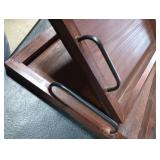 Besti Rustic Vintage Food Serving Trays (Set of 2) | Wooden Board w/Metal Handles | Stylish Farmhouse Decor Serving Platters | Small: 13.5 x 2 x 9.5, Large: 15.9 x 2 x 11.8 (Rustic Dark Brown) Besti Rustic Vintage Food Serving Trays (Set of 2) | Wooden Board w/Metal Handles | Stylish Farmhouse Decor Serving Platters | Small: 13.5 x 2 x 9.5, Large: 15.9 x 2 x 11.8 (Rustic Dark Brown)