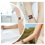 HOPO Compatible With Apple Watch Band 38mm 40mm 42mm 44mm Thin Light Resin Strap Bracelet With Stainless Steel Buckle Replacement For iWatch Series Ultra 9 8 7 6 5 4 3 2 1 SE(Nougat White/Rose HOPO Compatible With Apple Watch Band 38mm 40mm 42mm 44mm Thin Light Resin Strap Bracelet With Stainless Steel Buckle Replacement For iWatch Series Ultra 9 8 7 6 5 4 3 2 1 SE(Nougat White/Rose