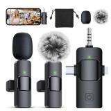 PQRQP 3 in 1 Professional Wireless Lavalier Microphone for iPhone, Android, Camera, Wireless Microphones, Mini Microphone, Crystal Clear Sound Quality for Recording, Live Streaming, Microphone Clips PQRQP 3 in 1 Professional Wireless Lavalier Microphone for iPhone, Android, Camera, Wireless Microphones, Mini Microphone, Crystal Clear Sound Quality for Recording, Live Streaming, Microphone Clips
