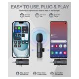 PQRQP 3 in 1 Professional Wireless Lavalier Microphone for iPhone, Android, Camera, Wireless Microphones, Mini Microphone, Crystal Clear Sound Quality for Recording, Live Streaming, Microphone Clips PQRQP 3 in 1 Professional Wireless Lavalier Microphone for iPhone, Android, Camera, Wireless Microphones, Mini Microphone, Crystal Clear Sound Quality for Recording, Live Streaming, Microphone Clips