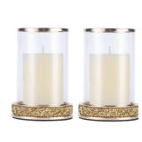 Pillar Candle Holders Set of 2,Hurricane Candle Holders,Candlesticks Holder With Glass Hurricane Lid,Metal Candle Holder For Coffee Dining Table, Wedding, Christmas, Home Decoration,Gold Candle Holder Pillar Candle Holders Set of 2,Hurricane Candle Holders,Candlesticks Holder With Glass Hurricane Lid,Metal Candle Holder For Coffee Dining Table, Wedding, Christmas, Home Decoration,Gold Candle Holder