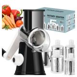 Ourokhome Rotary Cheese Grater Hand Crank, Kitchen Shredder Speed Mandolin Slicer Ice Shaver with Handle and Drum Blades for Cheese, Vegetable, Nuts, Chocolate, Potato, Carrot, 5 Blades, Black Ourokhome Rotary Cheese Grater Hand Crank, Kitchen Shredder Speed Mandolin Slicer Ice Shaver with Handle and Drum Blades for Cheese, Vegetable, Nuts, Chocolate, Potato, Carrot, 5 Blades, Black
