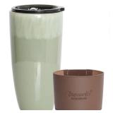 Bosmarlin Ceramic Travel Coffee Cup with Lid, 21 oz, Portable Coffee Mug for Car Cup Holder, Microwave Safe, Reactive Glaze (Pale Green) Bosmarlin Ceramic Travel Coffee Cup with Lid, 21 oz, Portable Coffee Mug for Car Cup Holder, Microwave Safe, Reactive Glaze (Pale Green)