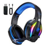 Fachixy FC-100 Wireless Gaming Headset for PS5, PS4, Switch - Gaming Headphones with Lossless Audio & 50Hrs Battery Life - Gamer Headset with Microphone for Mac, Laptop, Mobile Fachixy FC-100 Wireless Gaming Headset for PS5, PS4, Switch - Gaming Headphones with Lossless Audio & 50Hrs Battery Life - Gamer Headset with Microphone for Mac, Laptop, Mobile