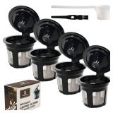 Roogaluckeep Reusable K Cup for Keurig, Black BPA Free Refillable K-Cup Pod Coffee Filters, Universal Fit Refillable Filters for Keurig 1.0 and 2.0 Coffee Maker (Black- 4 Park) Roogaluckeep Reusable K Cup for Keurig, Black BPA Free Refillable K-Cup Pod Coffee Filters, Universal Fit Refillable Filters for Keurig 1.0 and 2.0 Coffee Maker (Black- 4 Park)