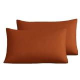 KAREVER Rust Pillowcases Envelope Closure Burnt Orange Pillow Covers Pack of 2 Solid Rust Bed Pillow Pillowcases Standard Pillowshams 20X26 KAREVER Rust Pillowcases Envelope Closure Burnt Orange Pillow Covers Pack of 2 Solid Rust Bed Pillow Pillowcases Standard Pillowshams 20X26