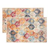 2 Pcs Washable Indoor Doormat 24 x 36 Non Slip Retro Floor Mat Area Rug Absorbent Entrance Rug Distressed, Accent Throw Rug for Bedroom Kitchen Entryway Bathroom (Cream) 2 Pcs Washable Indoor Doormat 24 x 36 Non Slip Retro Floor Mat Area Rug Absorbent Entrance Rug Distressed, Accent Throw Rug for Bedroom Kitchen Entryway Bathroom (Cream)
