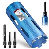 DaduoRi 3-3/4 Core Drill Bit with 3 Adapters Included: SDS Plus, SDS Max and 1/2 Hex Abor, 5/8-11 Thread, 9.5 Drilling Depth Core Bits for Concrete Brick Block, Mortar, Masonry(96mm) DaduoRi 3-3/4 Core Drill Bit with 3 Adapters Included: SDS Plus, SDS Max and 1/2 Hex Abor, 5/8-11 Thread, 9.5 Drilling Depth Core Bits for Concrete Brick Block, Mortar, Masonry(96mm)