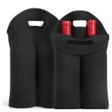 XTKS 2 Pack Wine Carrier Tote Bag, 4 Bottles Carrying Cooler Bags for Travel and Picnic, Insulated Neoprene Water Beer Bottle Holder with Secure Carry Handle,Keep Bottles Protected (Black) XTKS 2 Pack Wine Carrier Tote Bag, 4 Bottles Carrying Cooler Bags for Travel and Picnic, Insulated Neoprene Water Beer Bottle Holder with Secure Carry Handle,Keep Bottles Protected (Black)