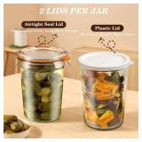 Freshmage Canning Jars 27 oz 2 Pack, Sourdough Starter Jars with 2 Lids Per Jar (Glass Sealing Lid & Plastic Lid), 800ML Wide Mouth Airtight Glass Storage Containers for Pickles, Yogurt, Pasta, Cereal Freshmage Canning Jars 27 oz 2 Pack, Sourdough Starter Jars with 2 Lids Per Jar (Glass Sealing Lid & Plastic Lid), 800ML Wide Mouth Airtight Glass Storage Containers for Pickles, Yogurt, Pasta, Cereal