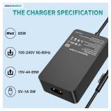 INEXEWOC 65W Surface Pro Charger Compatible with Microsoft Surface Pro 11,10, 9, 8, 7+, 6, 5, 4, 3, X, Windows Surface Laptop 6, 5, 4, 3, 2, 1, Surface Go Tablet, Surface Book 3, 2, 1, 44W, 36W INEXEWOC 65W Surface Pro Charger Compatible with Microsoft Surface Pro 11,10, 9, 8, 7+, 6, 5, 4, 3, X, Windows Surface Laptop 6, 5, 4, 3, 2, 1, Surface Go Tablet, Surface Book 3, 2, 1, 44W, 36W